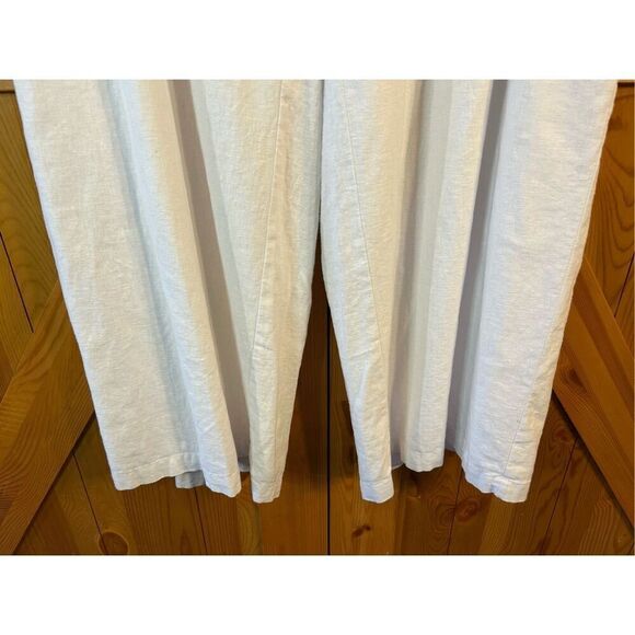 Liz Claiborne Wide Leg White Pants Woman's Size 18 Linen Blend High Rise Lined N - Picture 3 of 10